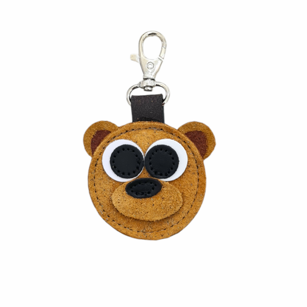 Brown Bear Handmade Leather Bag Charm