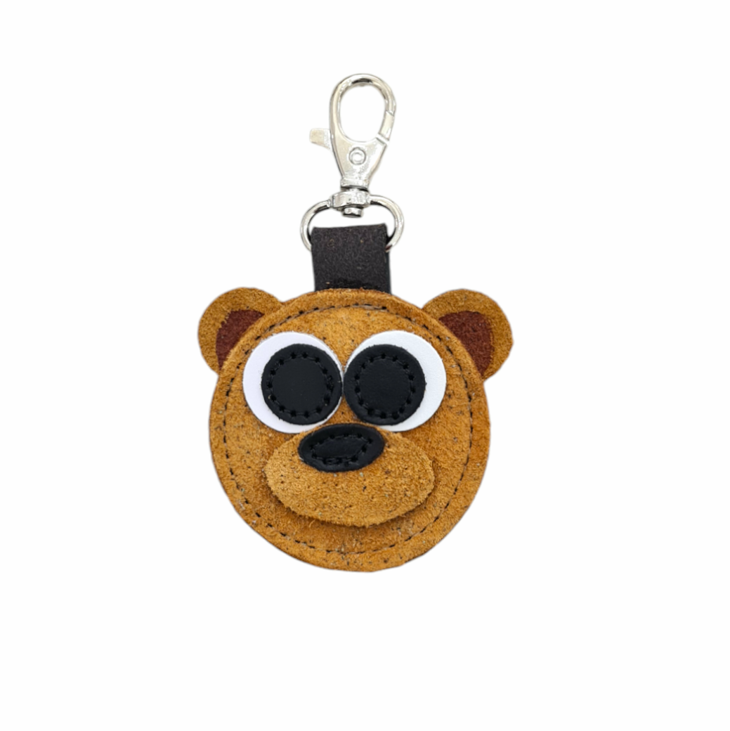 Brown Bear Handmade Leather Bag Charm