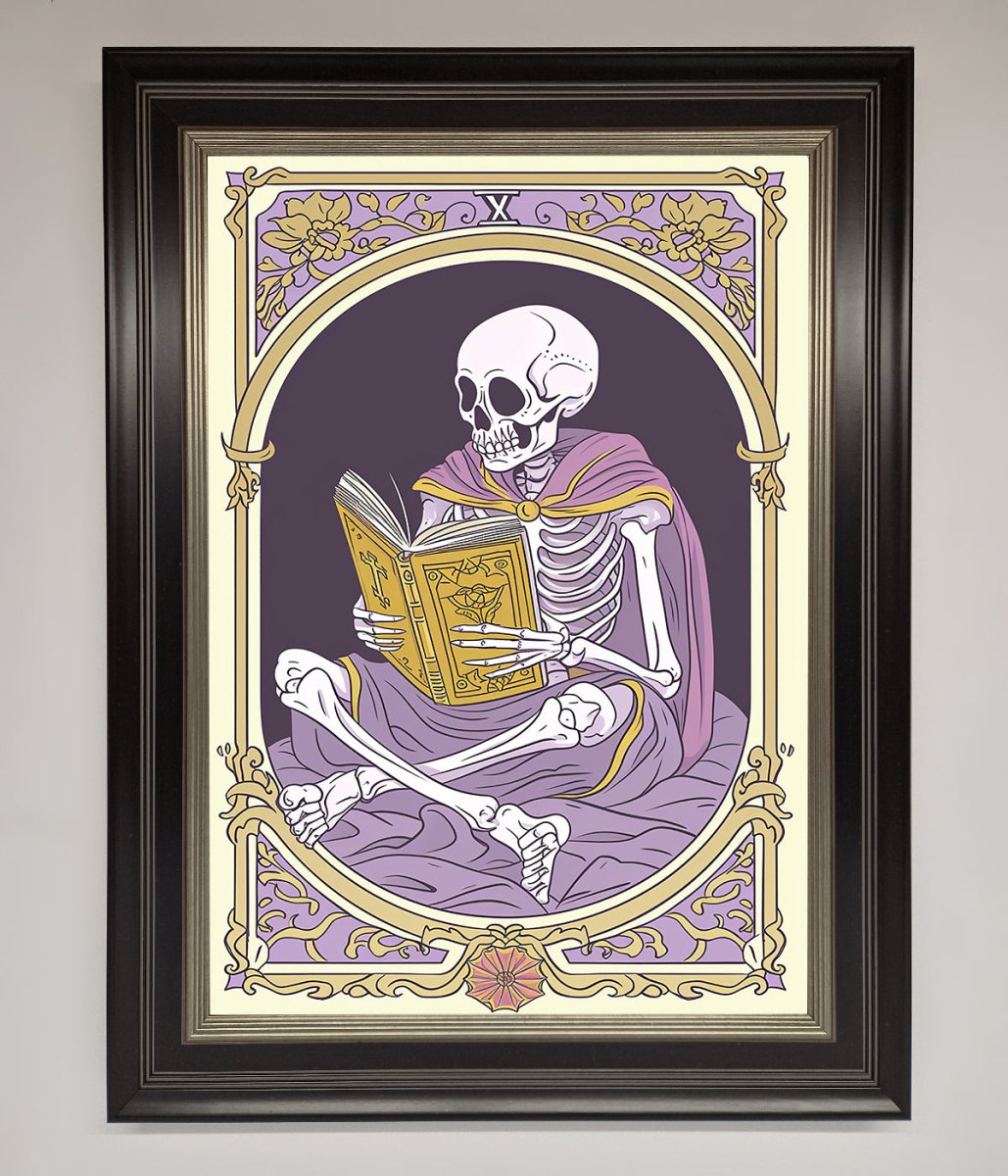 Tarot Skeleton Reader Framed Print