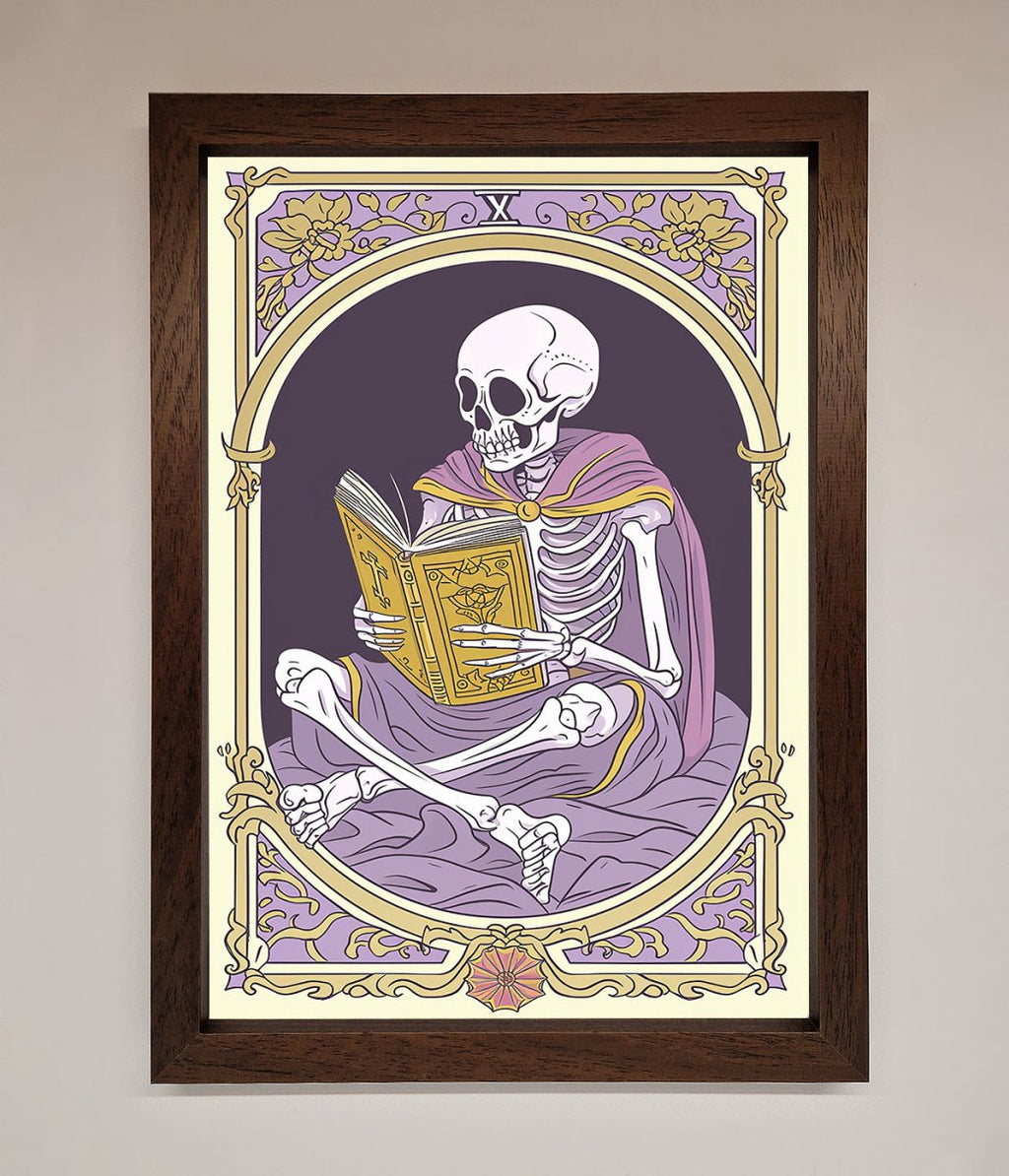 Tarot Skeleton Reader Framed Print