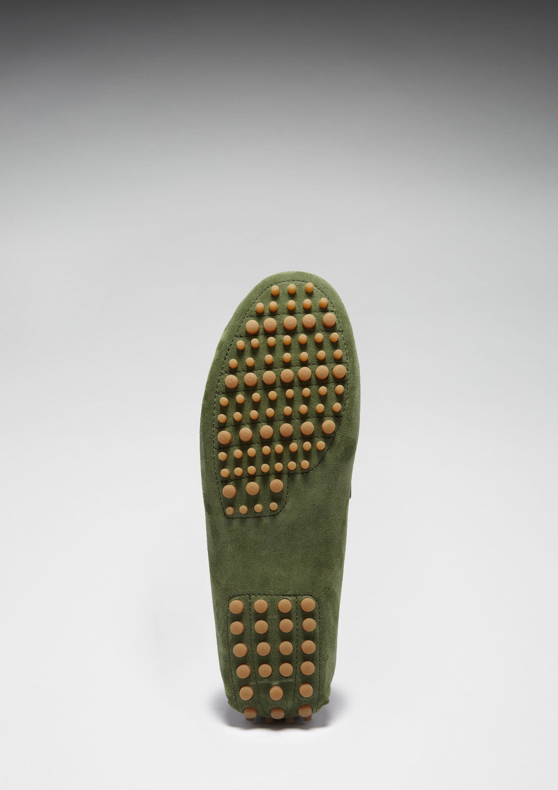 Safari Green Suede Tasselled Driving Loafers