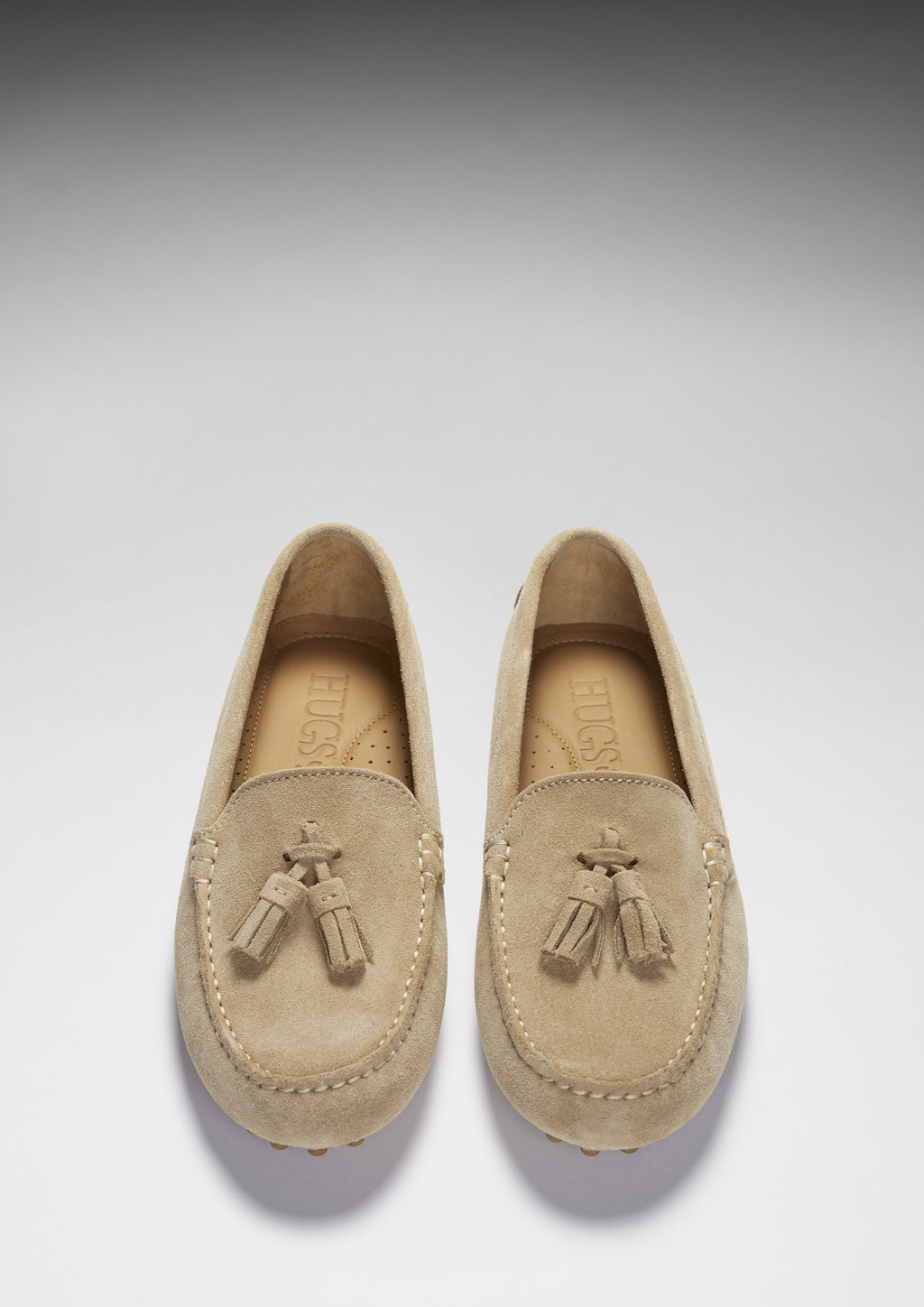 Women's Taupe Suede Tasselled Driving Loafers