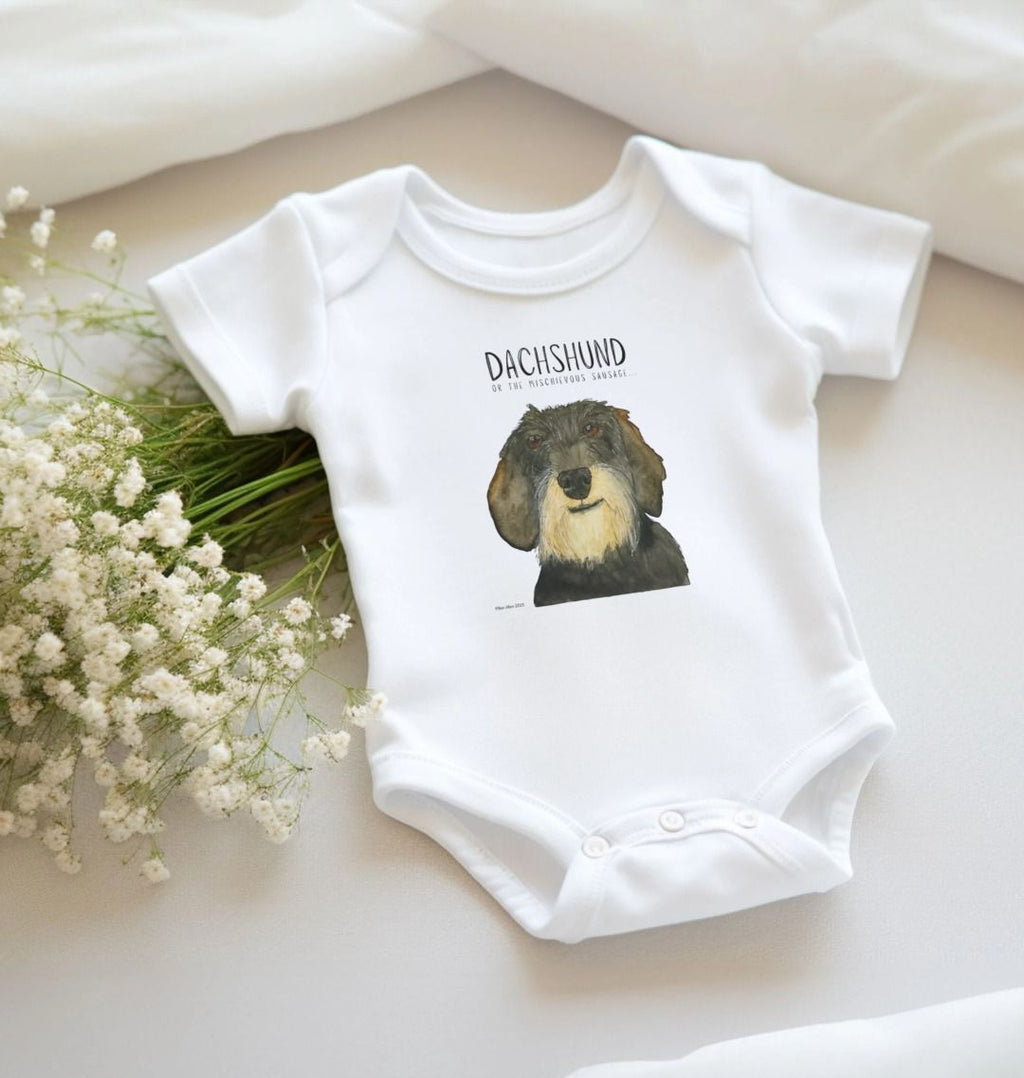 Mischievous Hot Dog Baby Bodysuit Organic Cotton