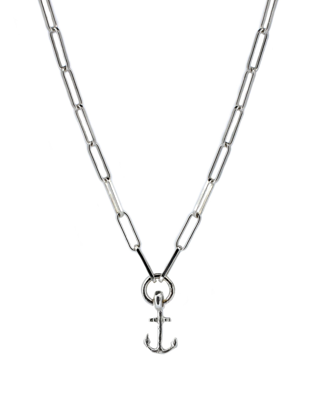 Sterling Silver Anchor Trace Chain Necklace
