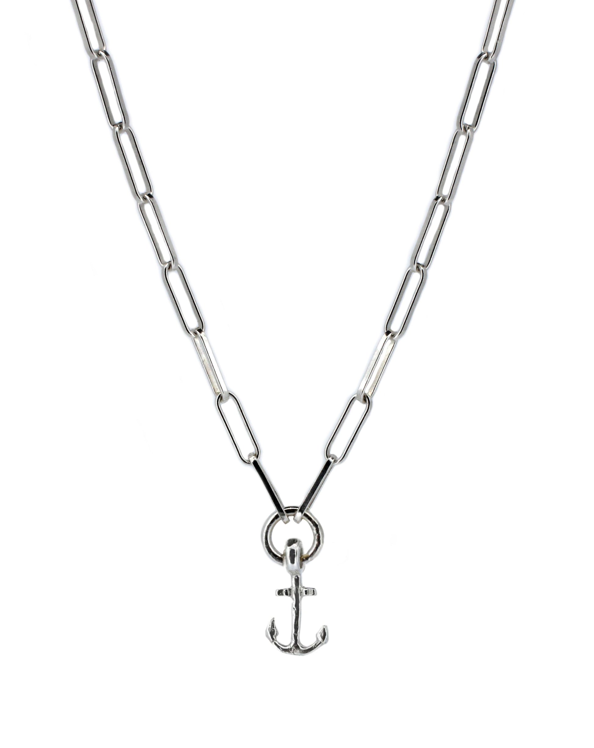 Sterling Silver Anchor Trace Chain Necklace