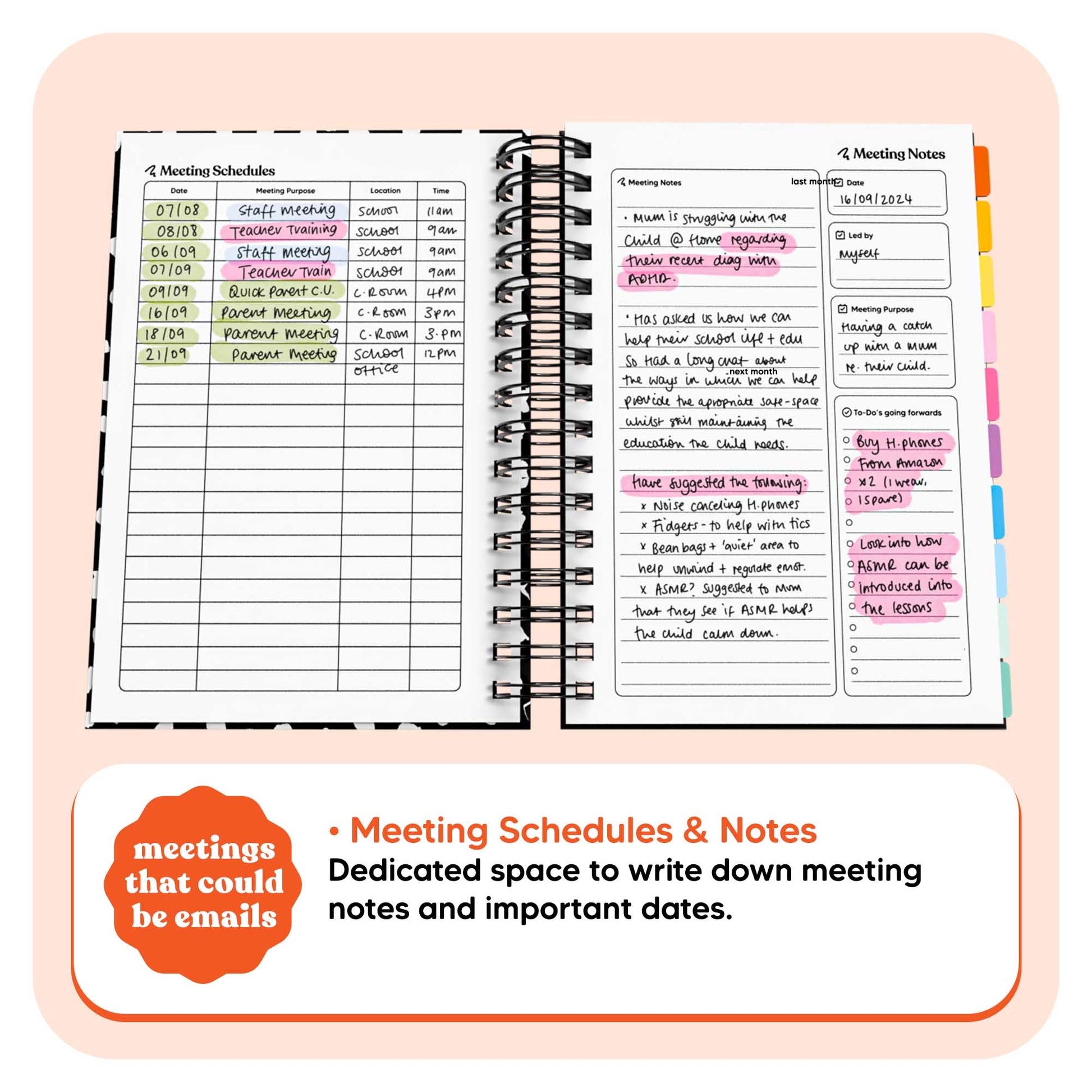 Undated Spiral Teacher Journal