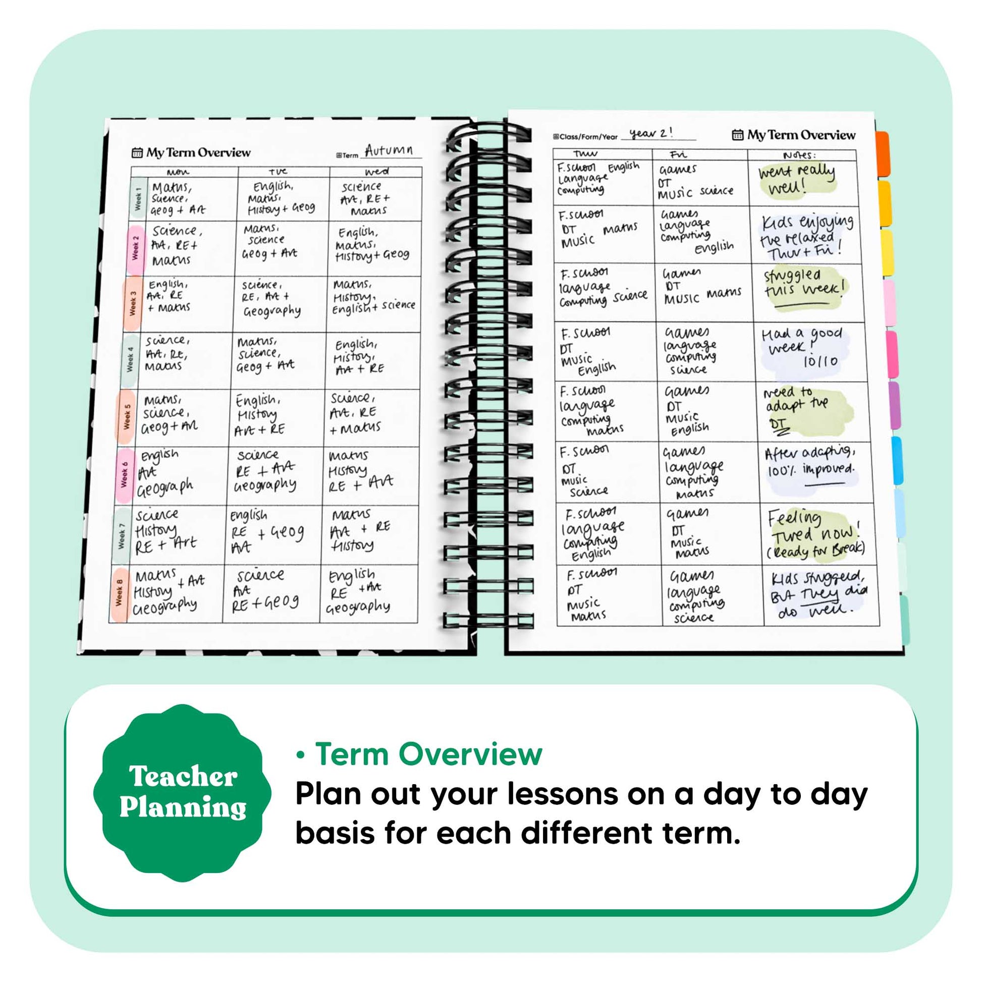 Undated Spiral Teacher Journal