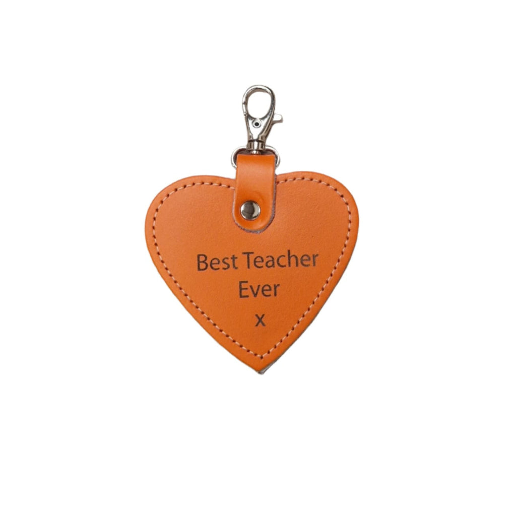 Personalised Leather Bag Charm for Teachers with Free Engraving