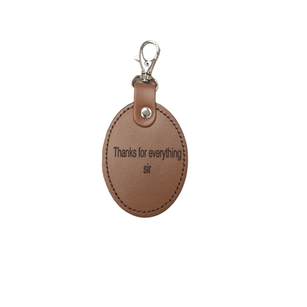 Personalised Leather Bag Charm for Teachers with Free Engraving