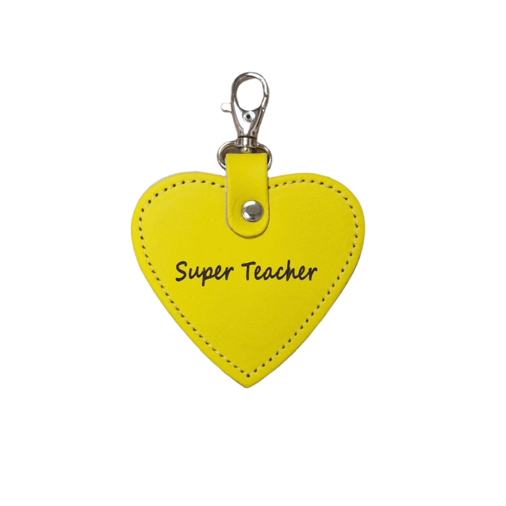 Personalised Leather Bag Charm for Teachers with Free Engraving