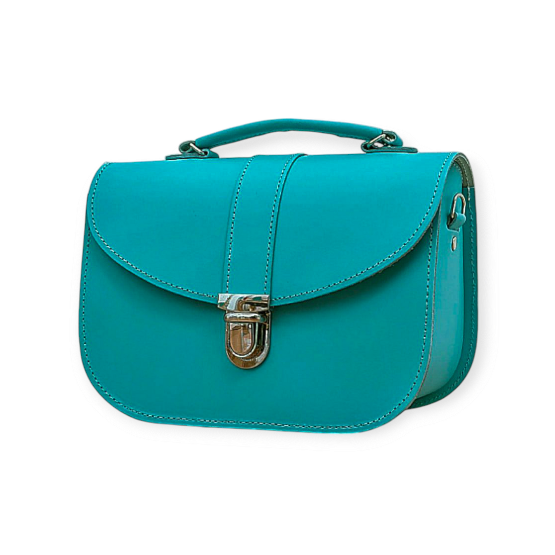 Olympia Handmade Leather Bag in Teal