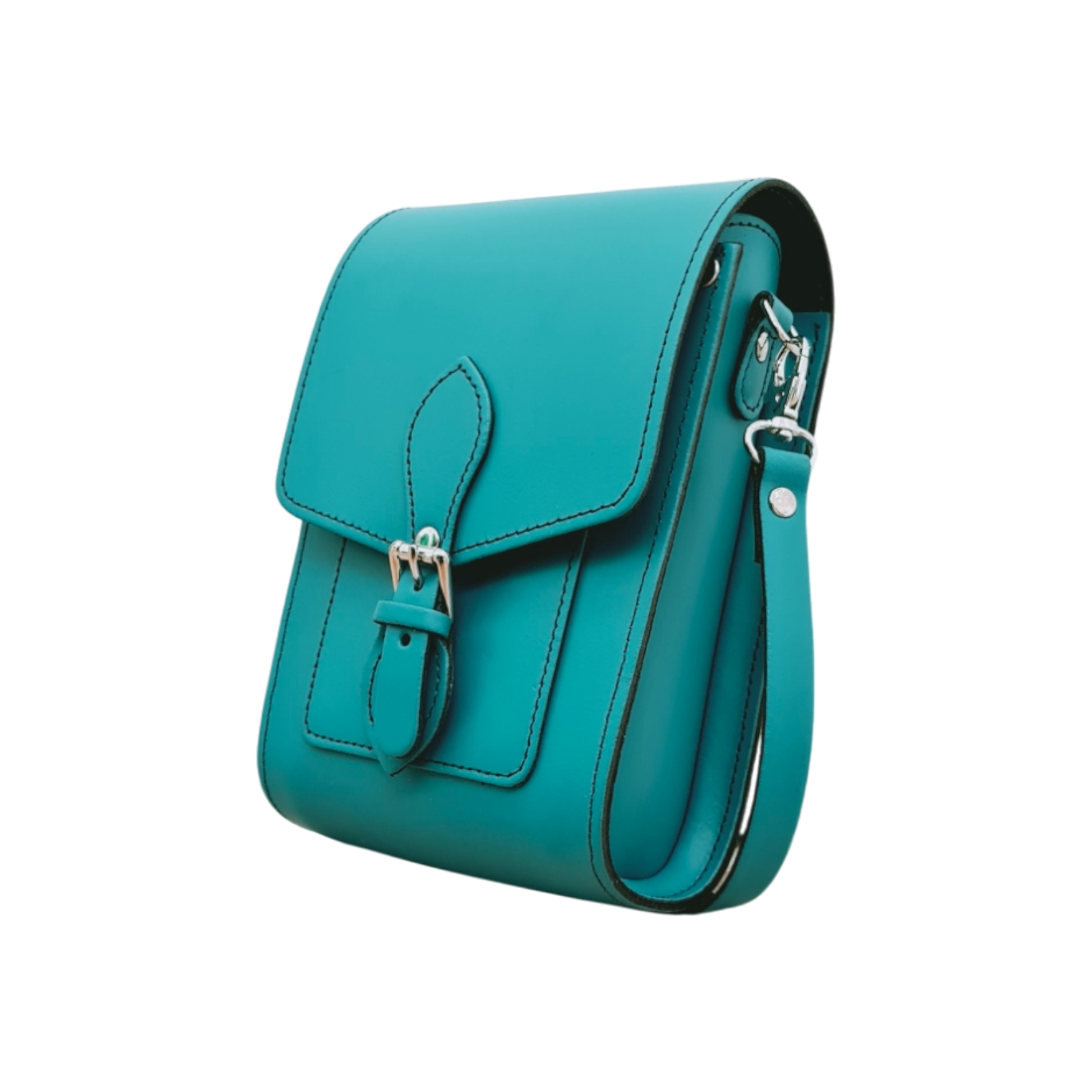 Handmade Leather Festival Phone Bag in Teal
