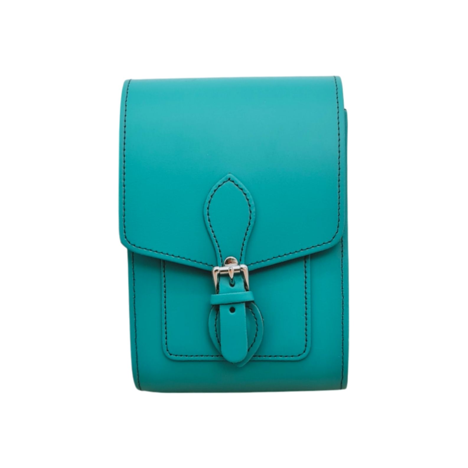 Handmade Leather Festival Phone Bag in Teal