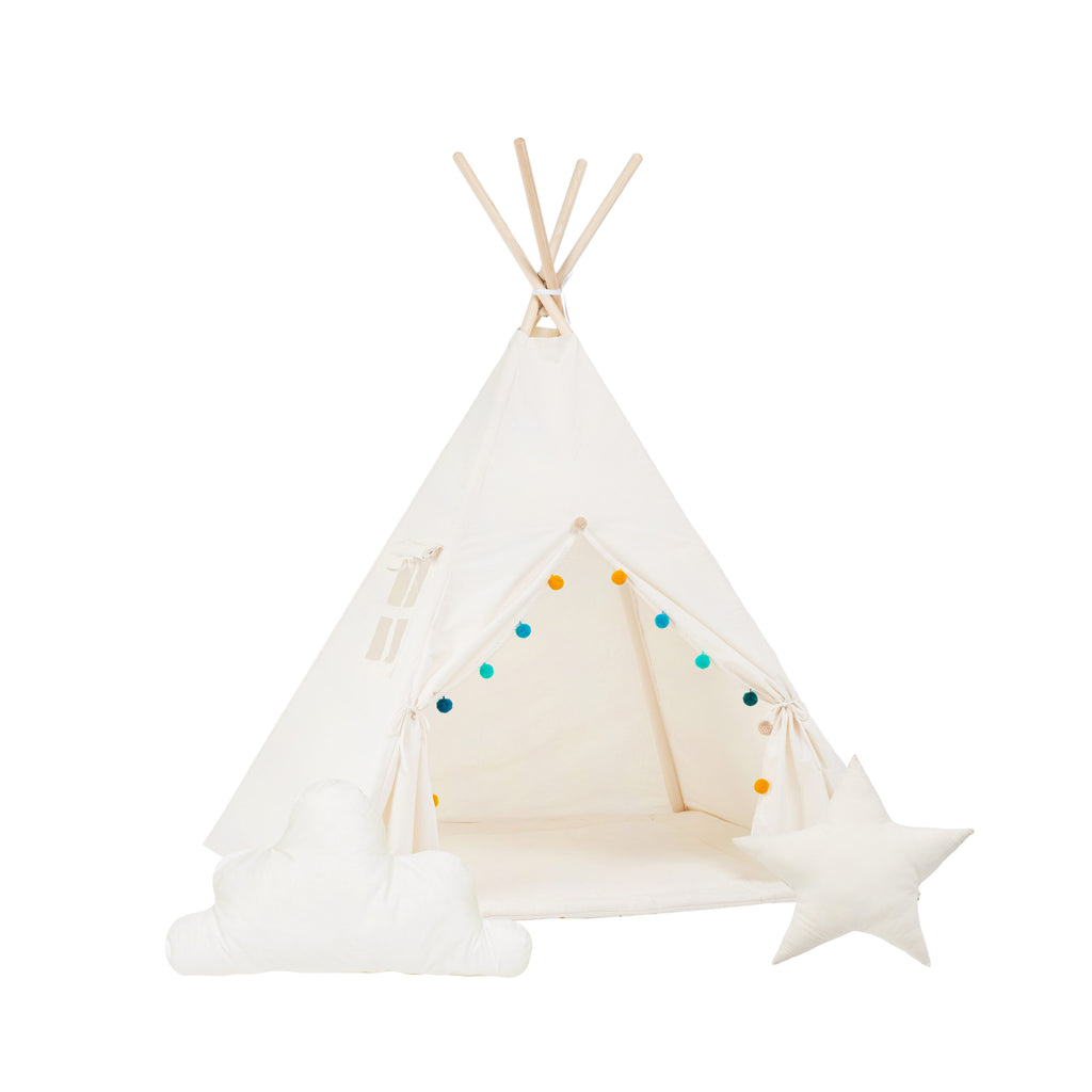 Charming Handmade Tipi Tent Set for Kids – Cozy & Safe Play Area by Sówka at brixbailey.com