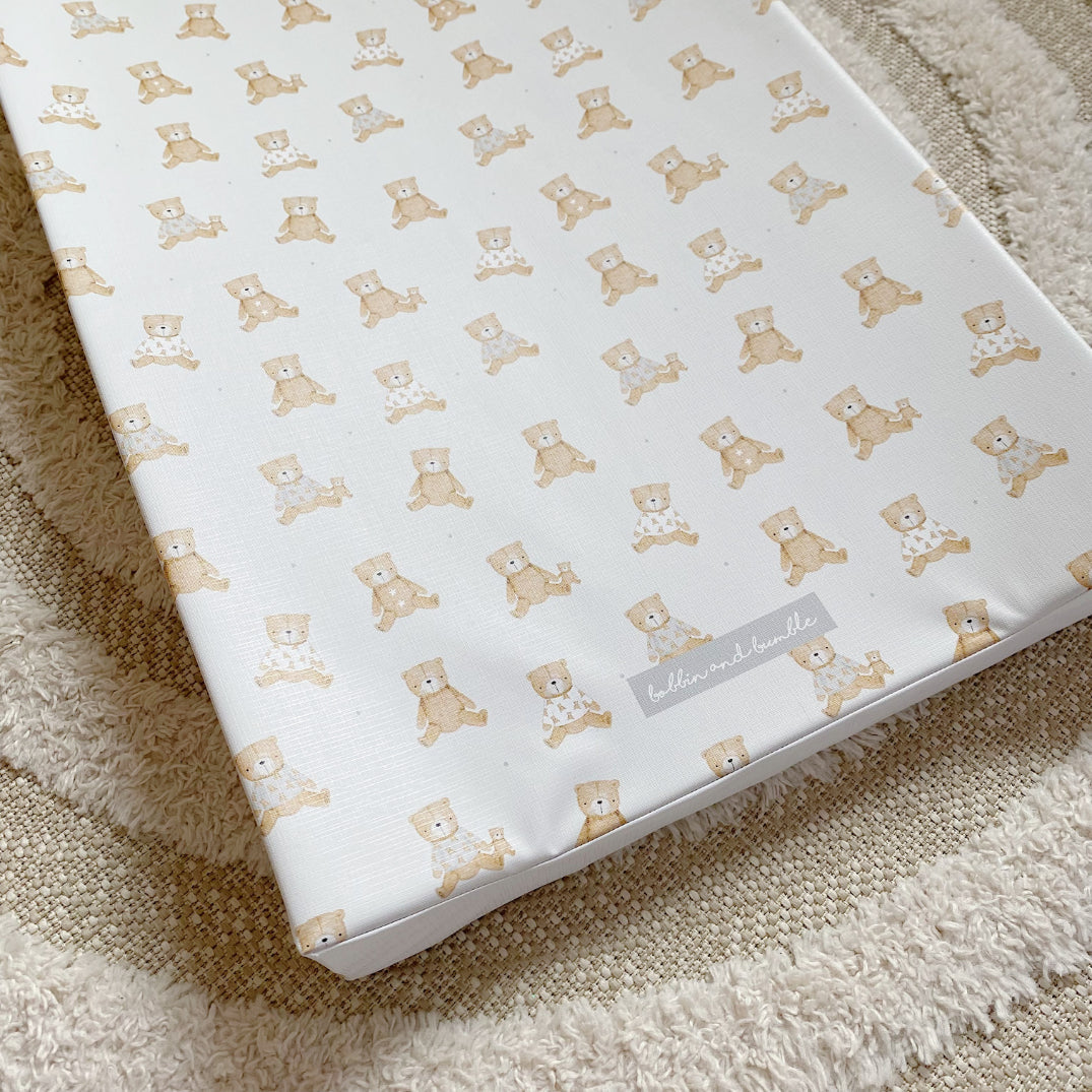 Anti-Roll Wedge Baby Changing Mat - Teddy Bears print