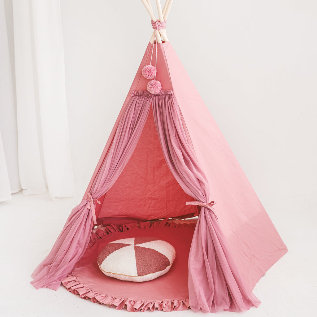 Fairy Kids Play Tent with Tulle in Rose
