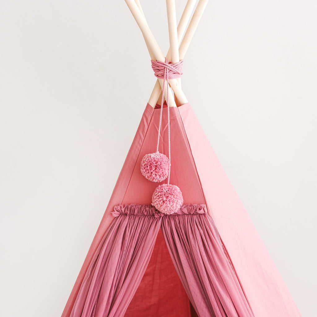 Fairy Kids Play Tent with Tulle in Rose