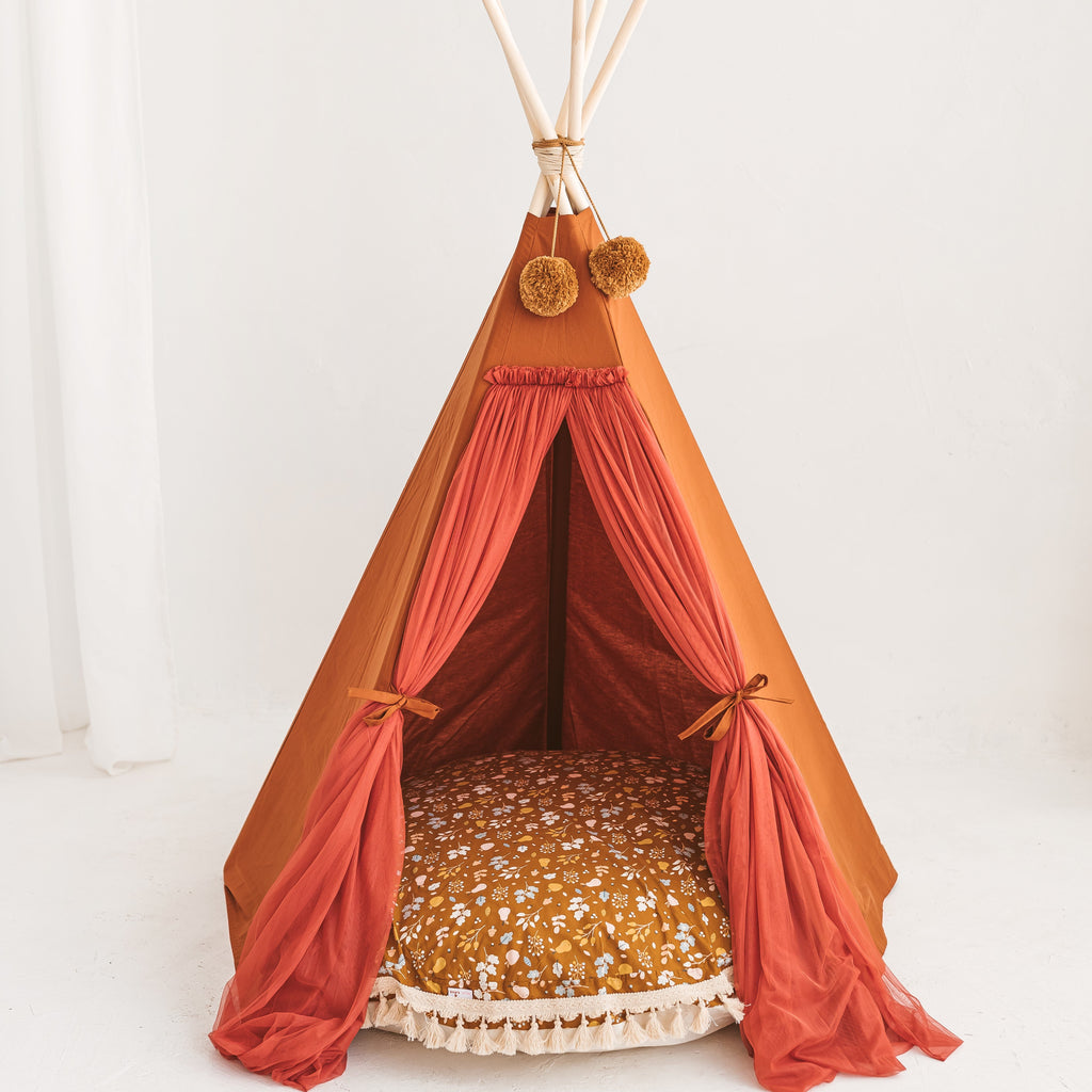 Fairy Kids Play Tent with Tulle in Cognac