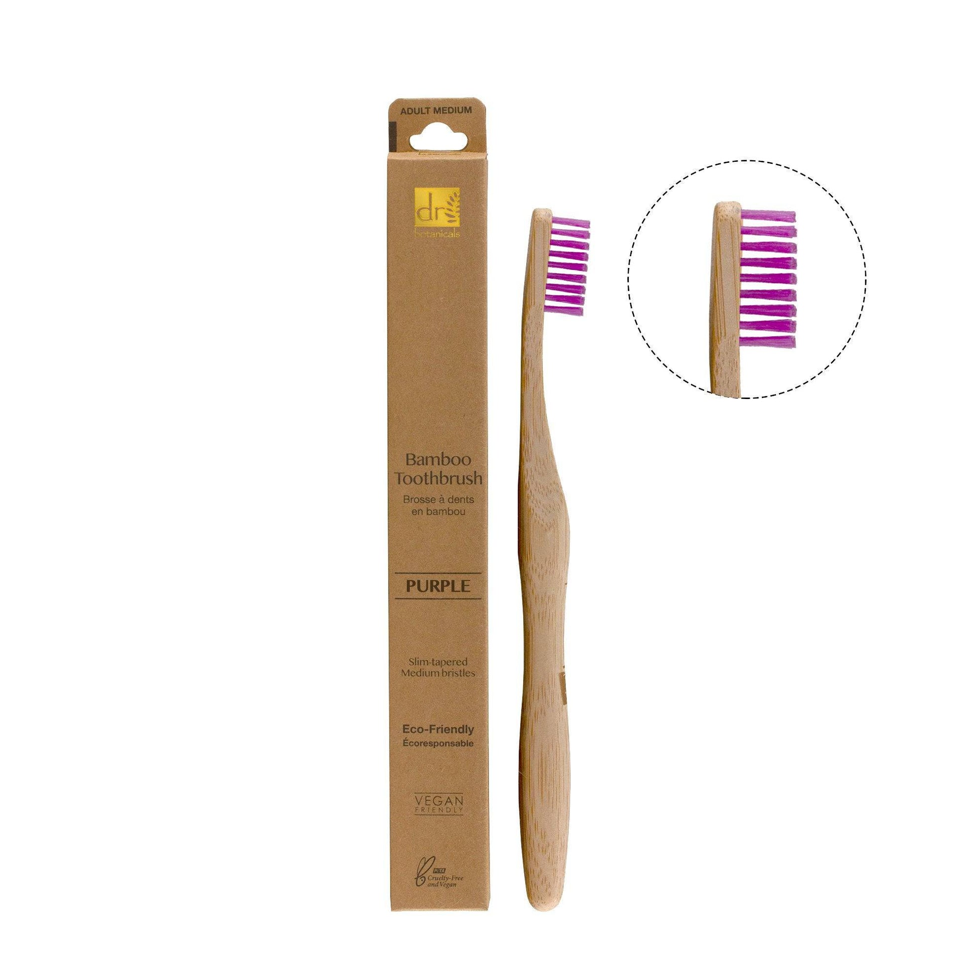 Bamboo Toothbrush Purple Twin Pack