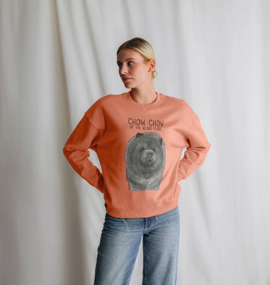 Blue Chow Chow Oversized Sweatshirt for Women