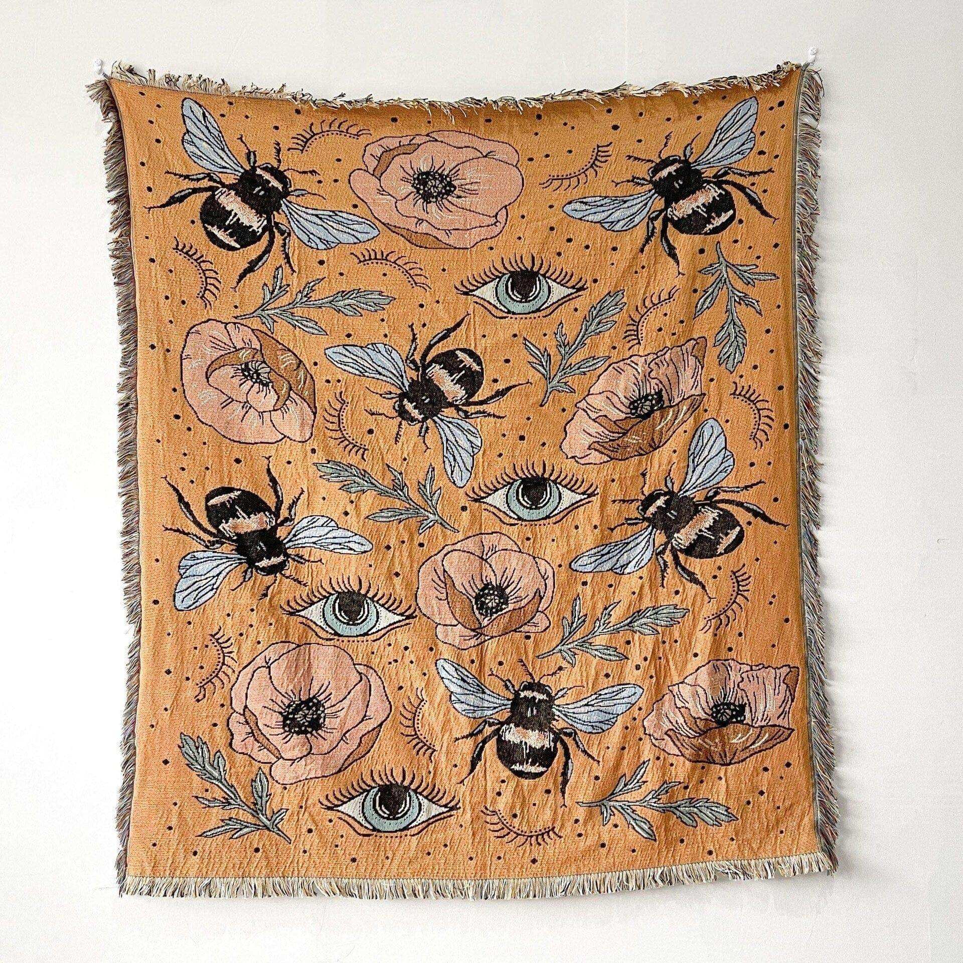 Bumble Bee Tapestry Throw