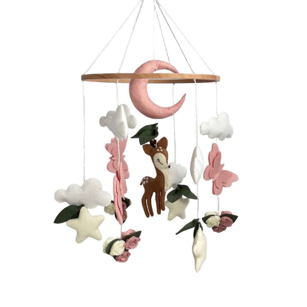 Garden Cot Mobile with Woodland Deer and Moon