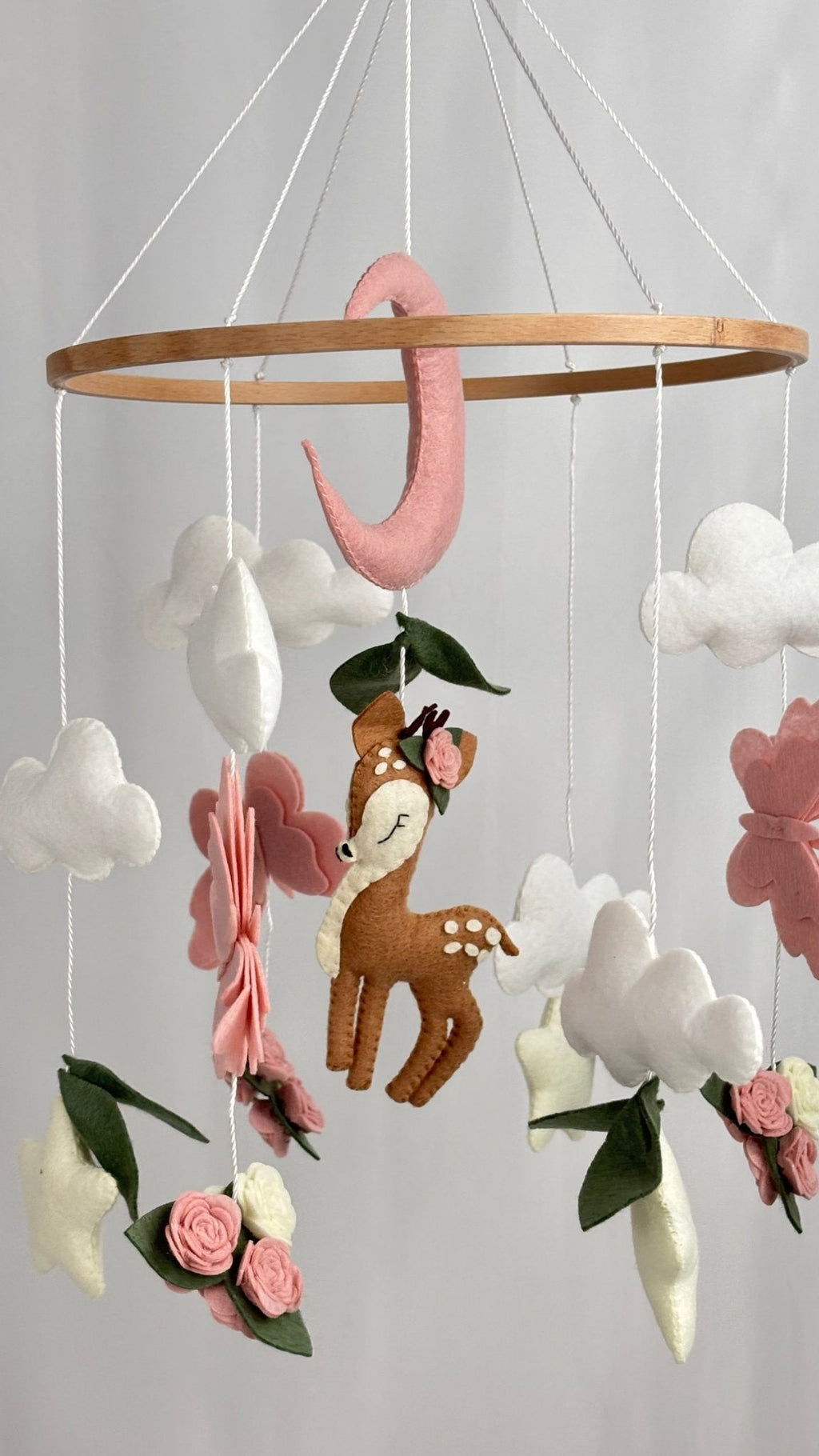 Garden Cot Mobile with Woodland Deer and Moon