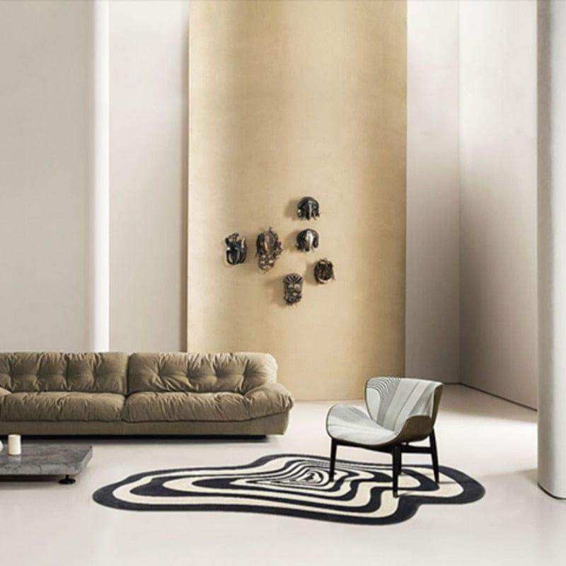 Illusion Optical Rug in Black and White