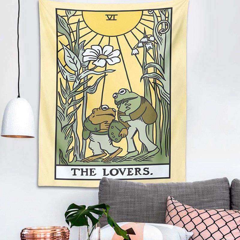 Lovers Frog Tarot Tapestry Wall Hanging