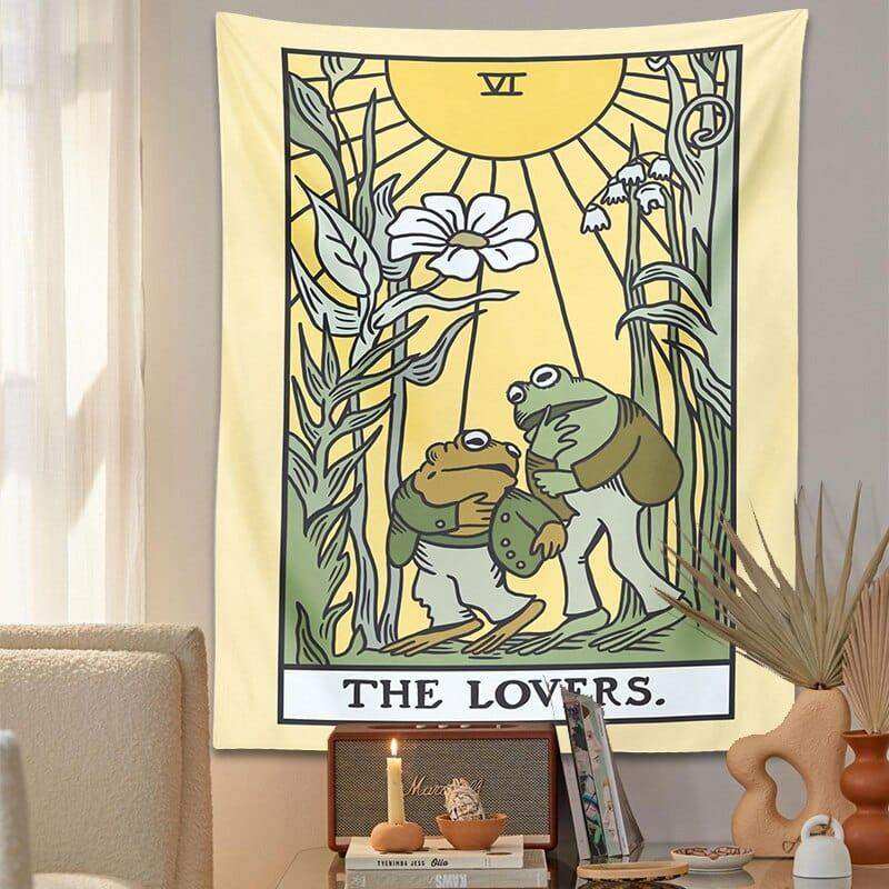 Lovers Frog Tarot Tapestry Wall Hanging