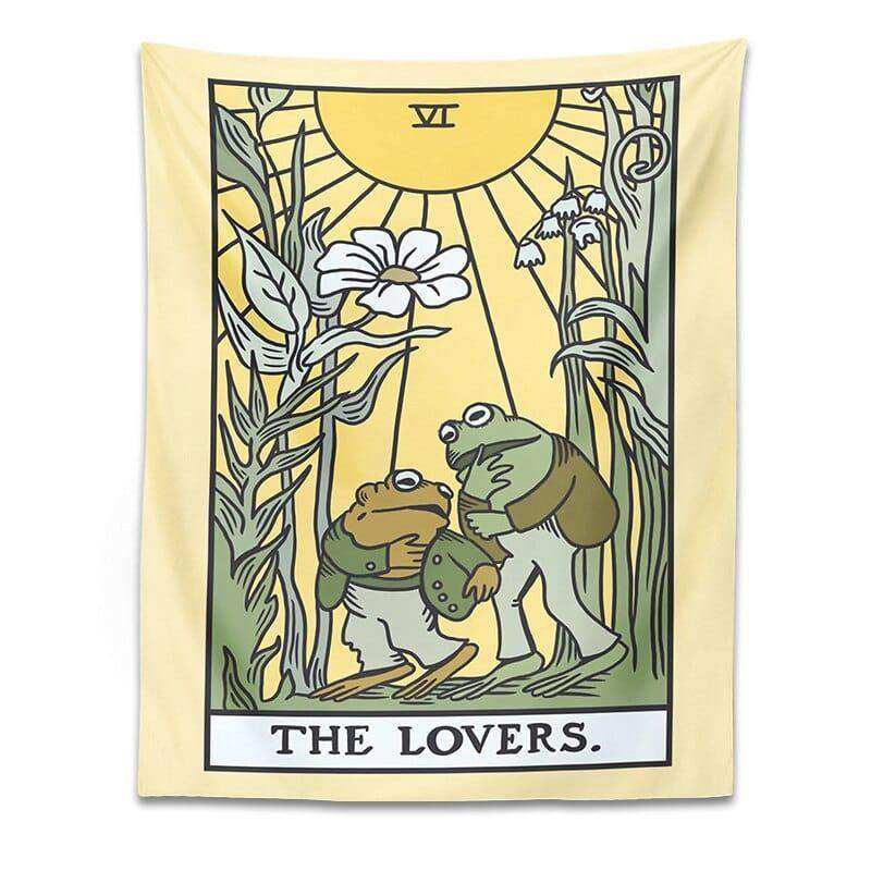 Lovers Frog Tarot Tapestry Wall Hanging