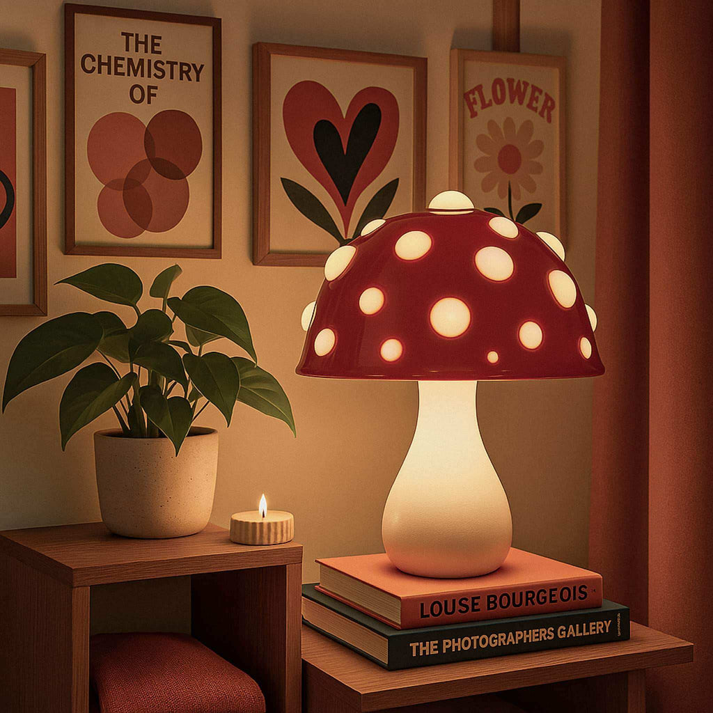 Mushroom Table Lamp with Dimmable LED Light