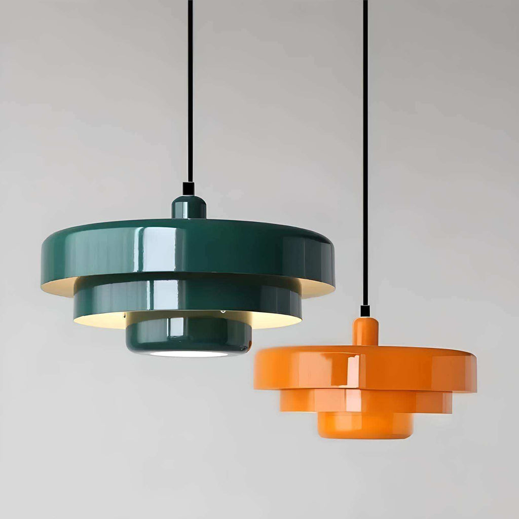 Retro Pendant Light in White, Green and Orange