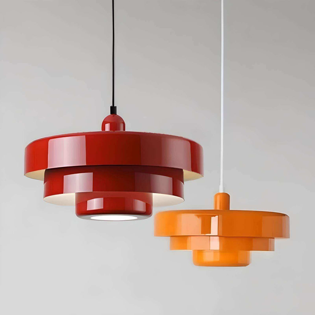 Retro Pendant Light in White, Green and Orange