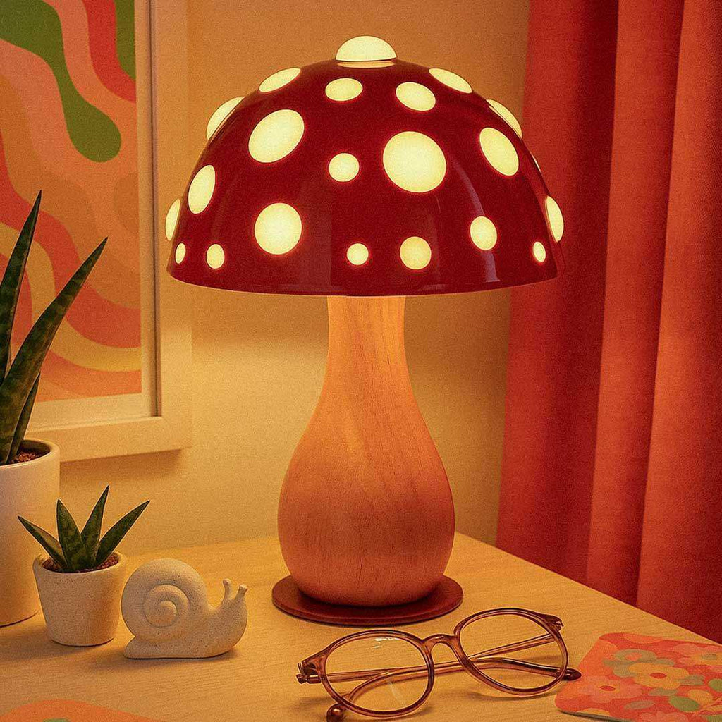 Shiitake Mushroom Table Lamp with Dimmable LED