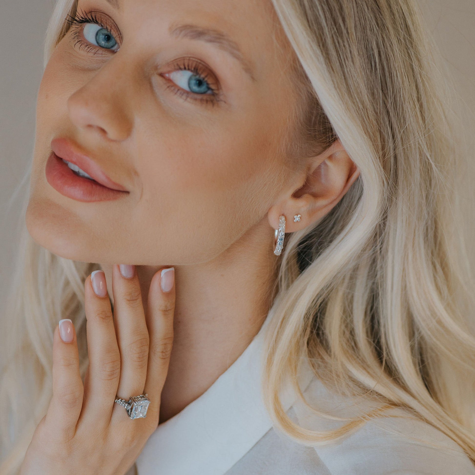 Silver Hebe Hoops Earrings