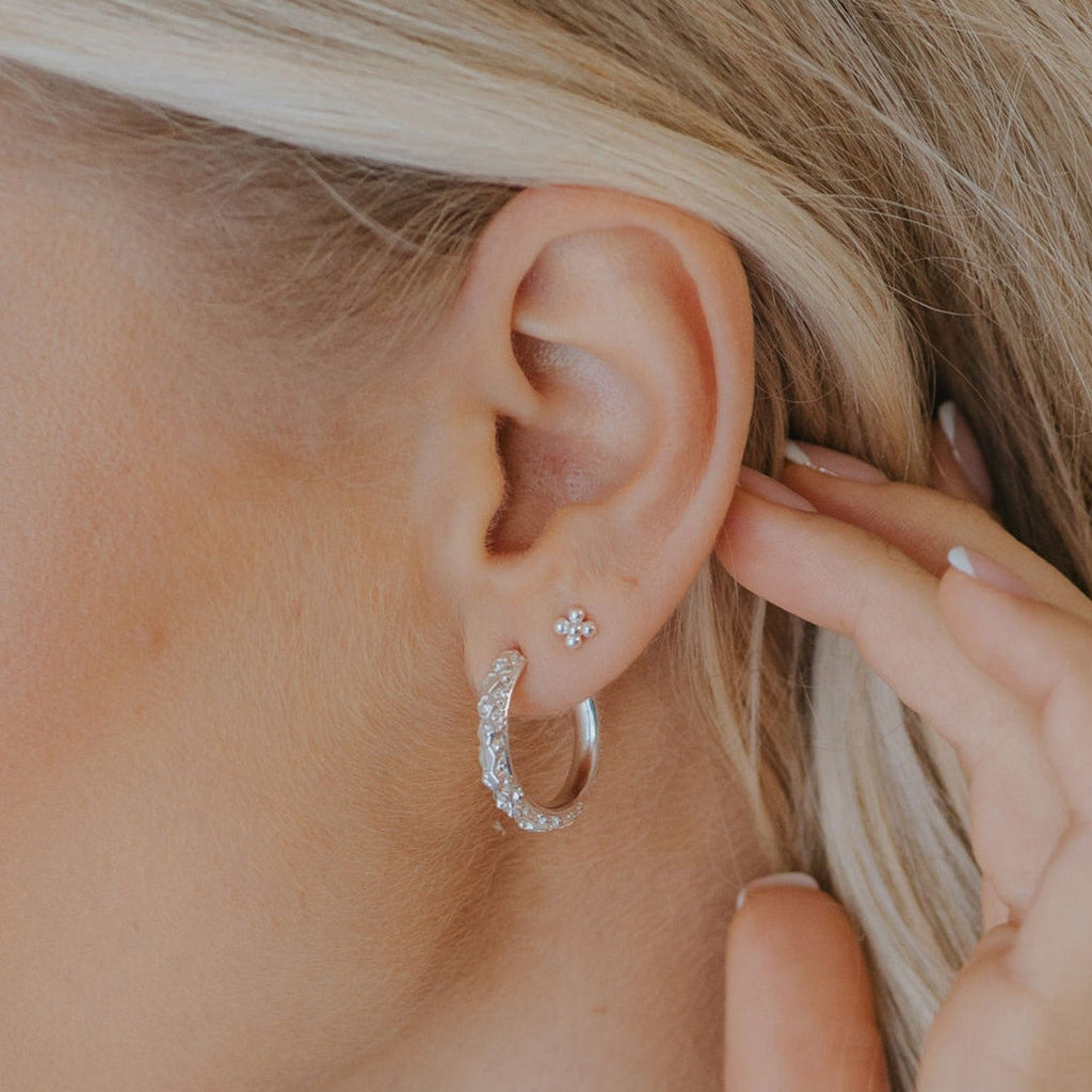 Silver Hebe Hoops Earrings