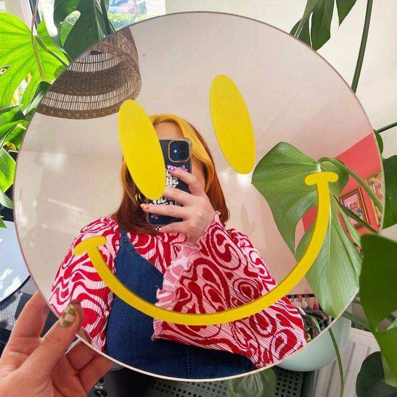 Smiley Reflections Mirror 30cm Round Acrylic