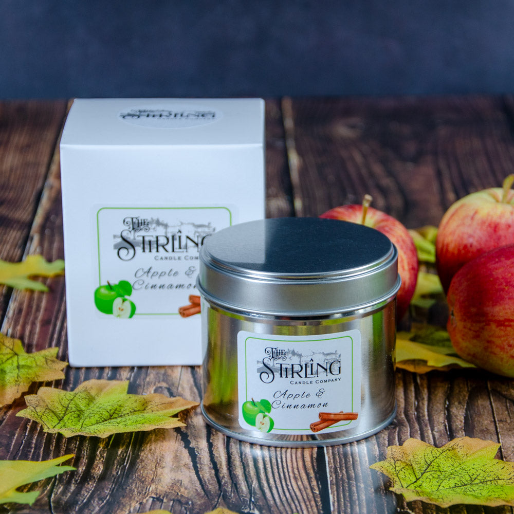 Apple and Cinnamon Travel Tin Candle with Cotton Wick