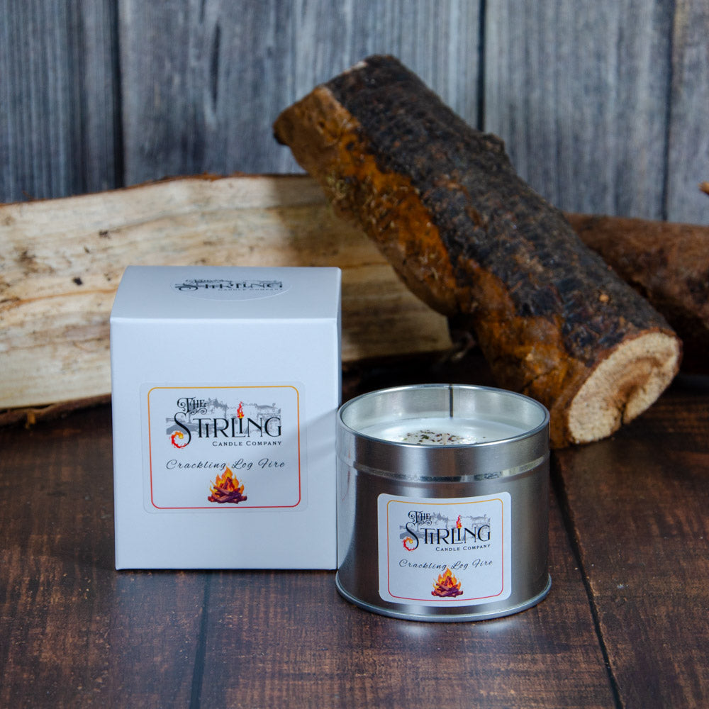 Crackling Log Fire Travel Tin Candle
