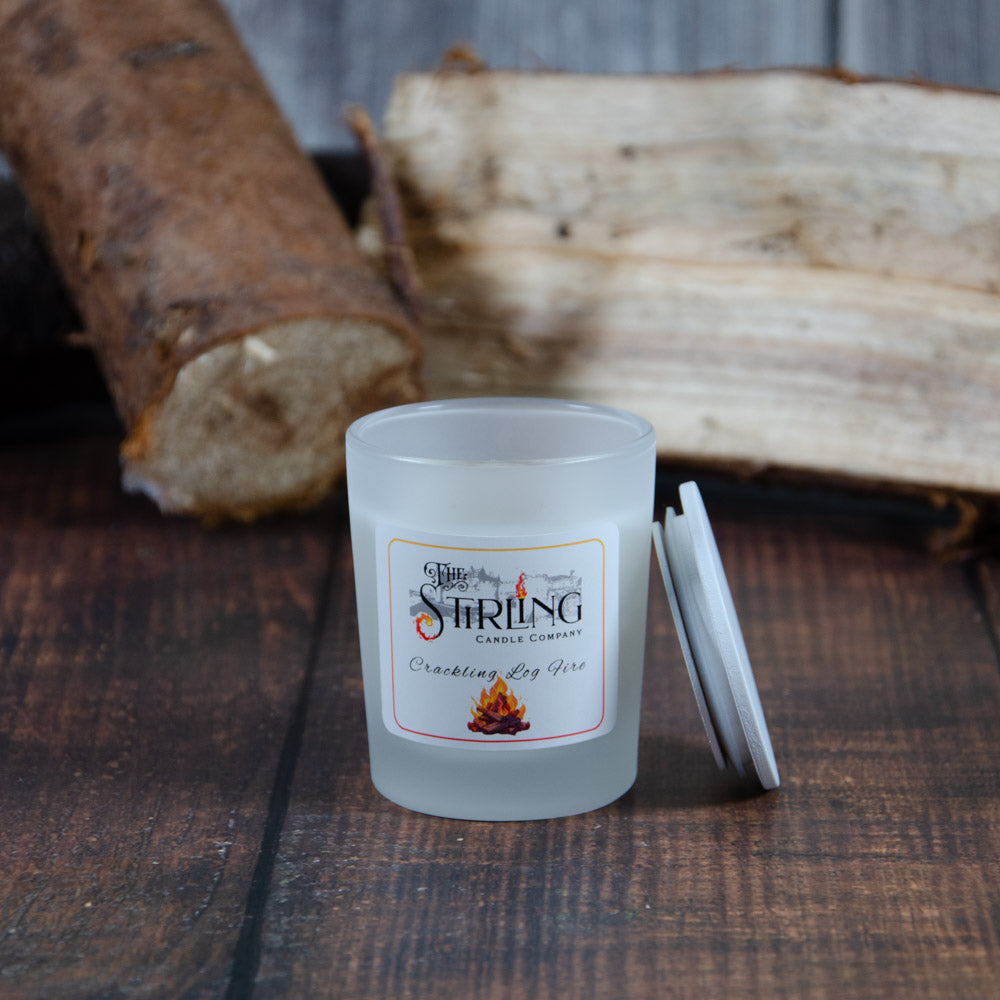 Crackling Log Fire Small Candle