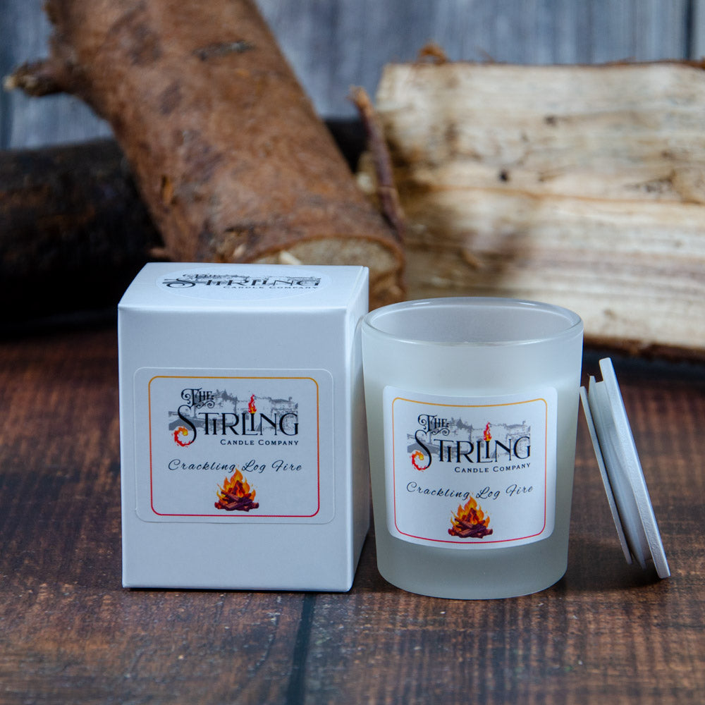 Crackling Log Fire Small Candle