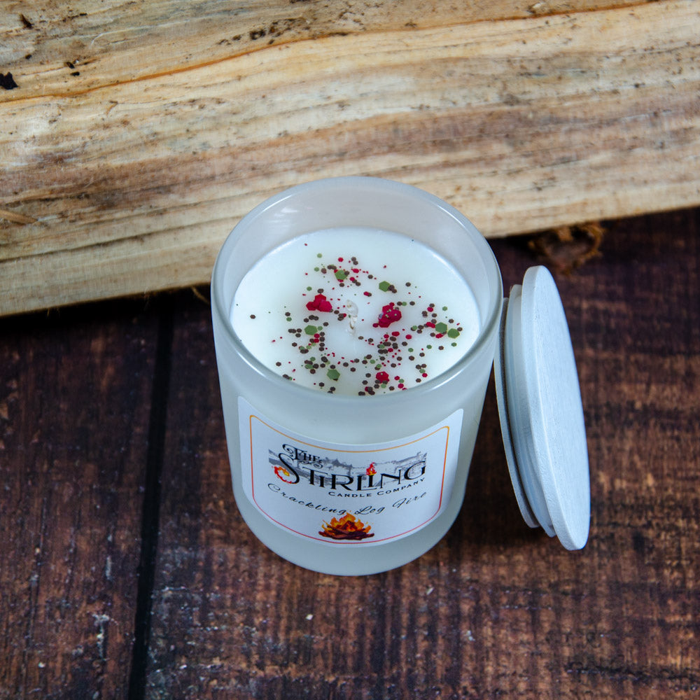 Crackling Log Fire Small Candle