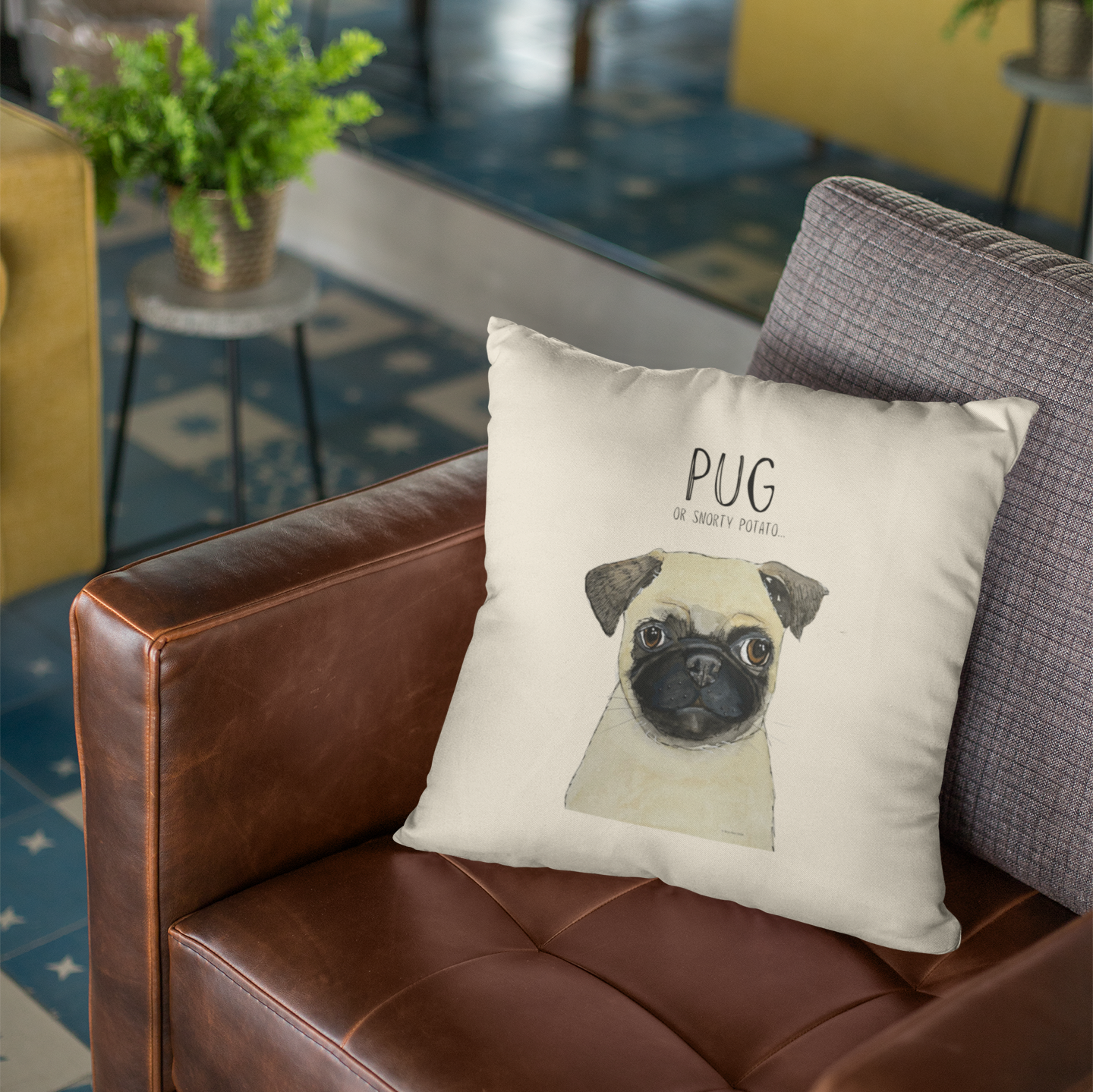Pug Cushion Cover for Your Couch