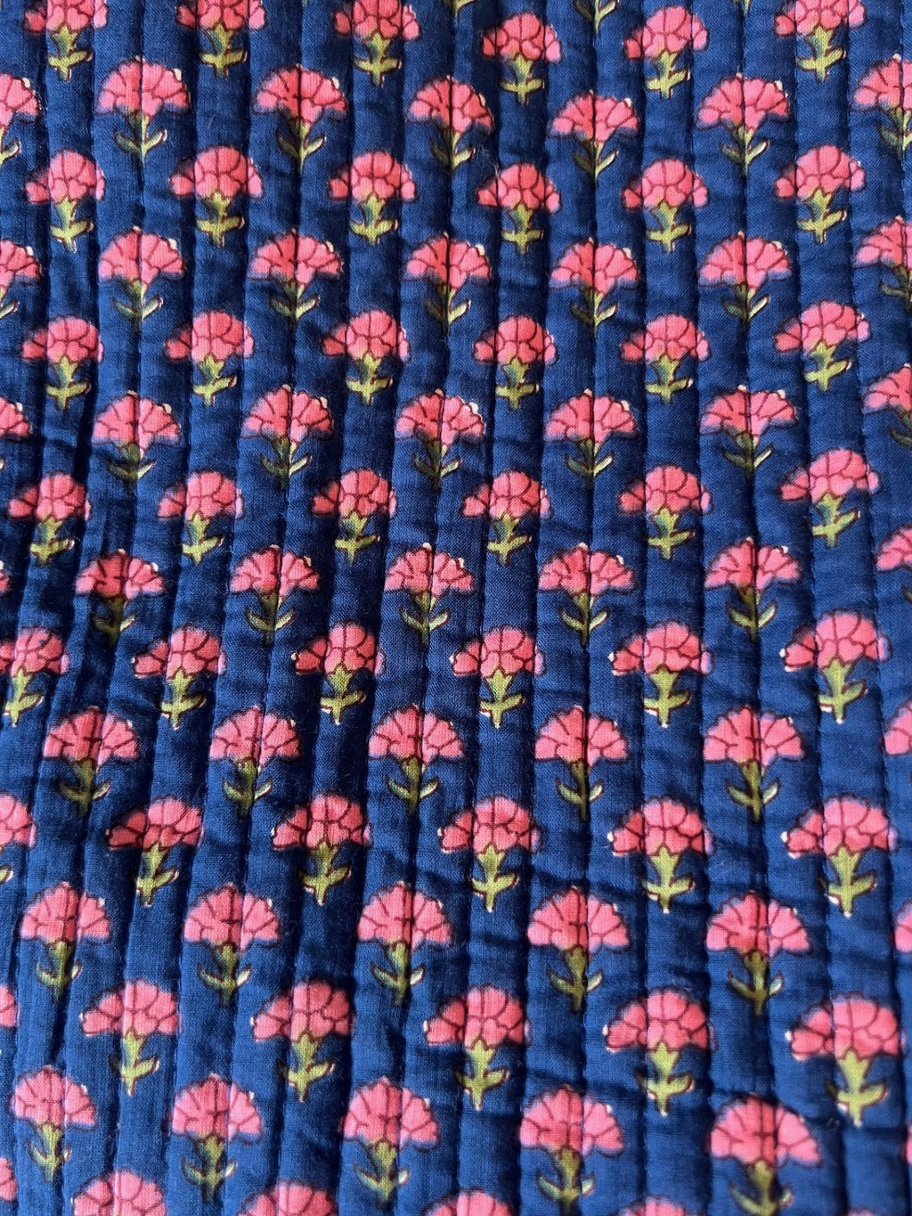 Quilted Block Print Cotton Weekend Duffle Bag