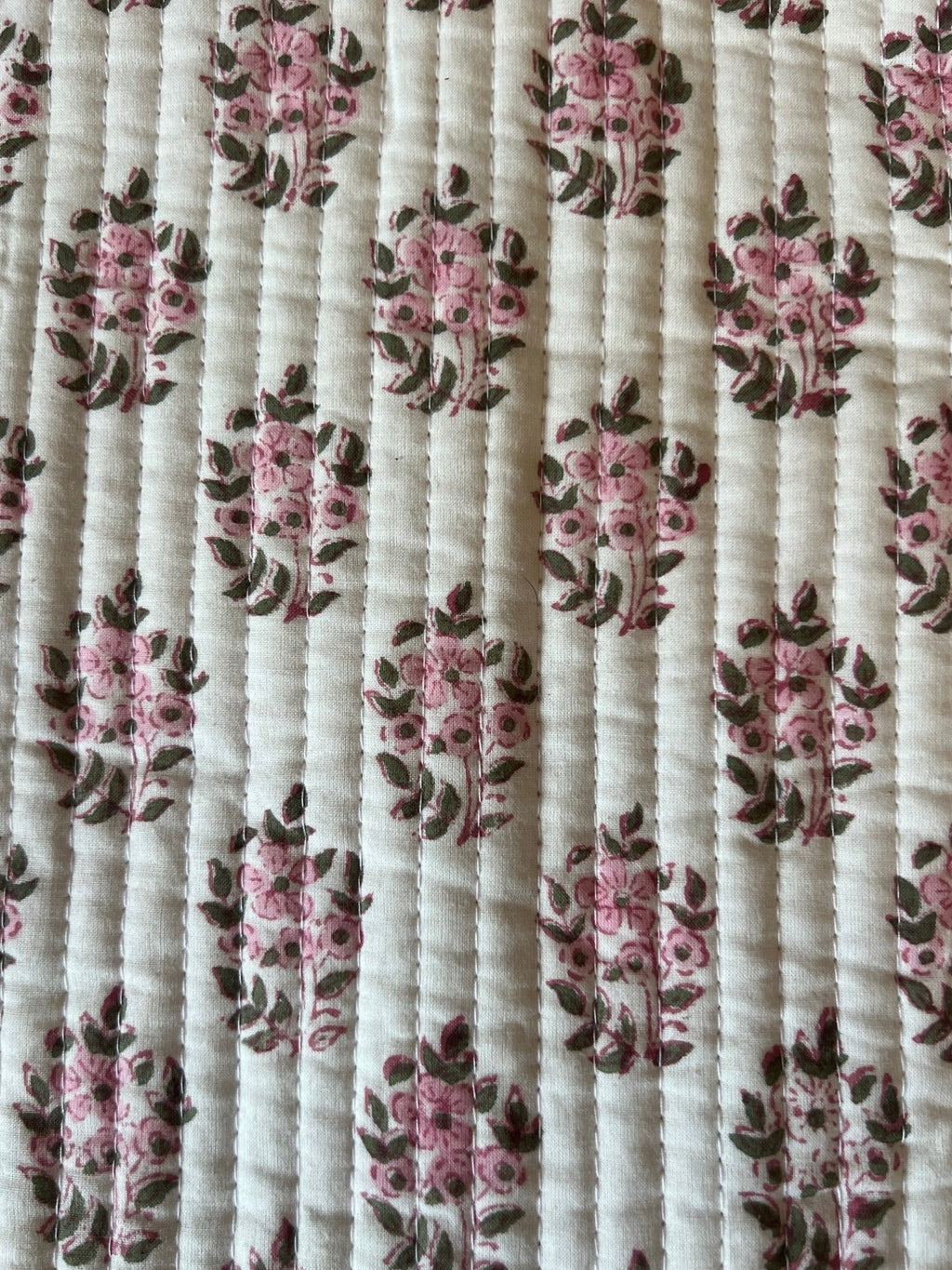 Quilted Block Print Cotton Weekend Duffle Bag