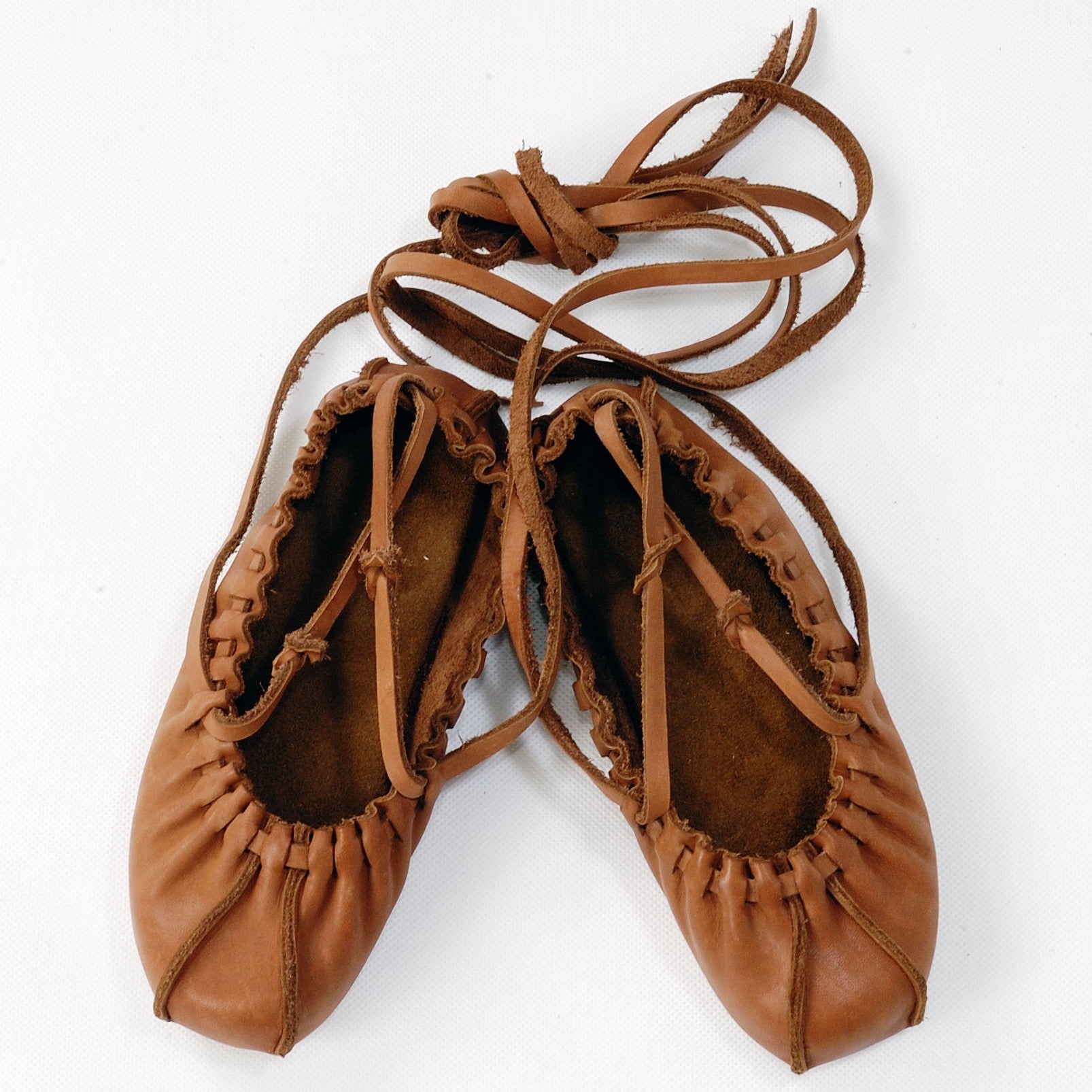 handmade estonian tied dancing shoes with leather insole and anti-slip rubber sole, laces adjusted for fit