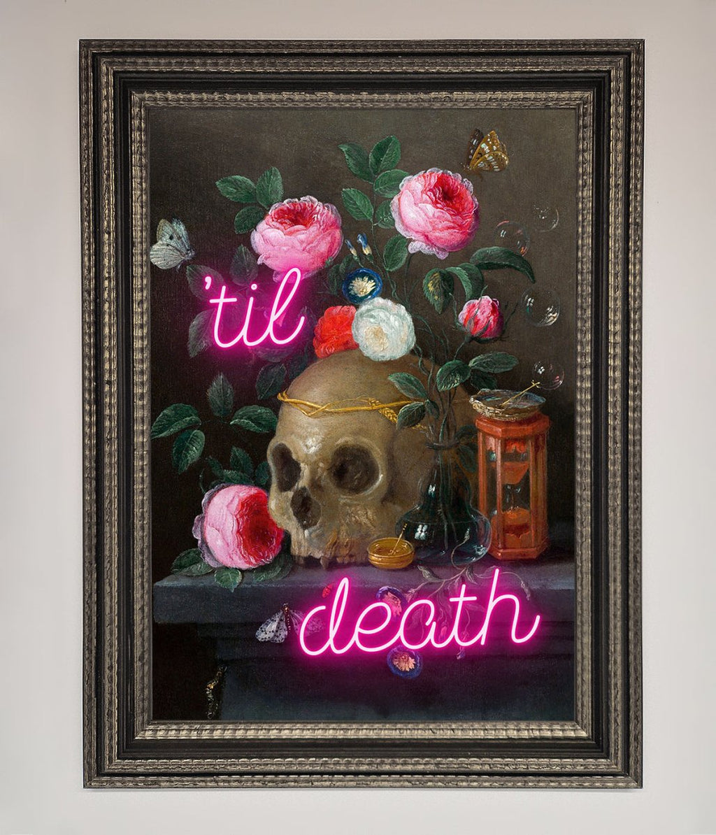 Til Death Skull Framed Wall Art