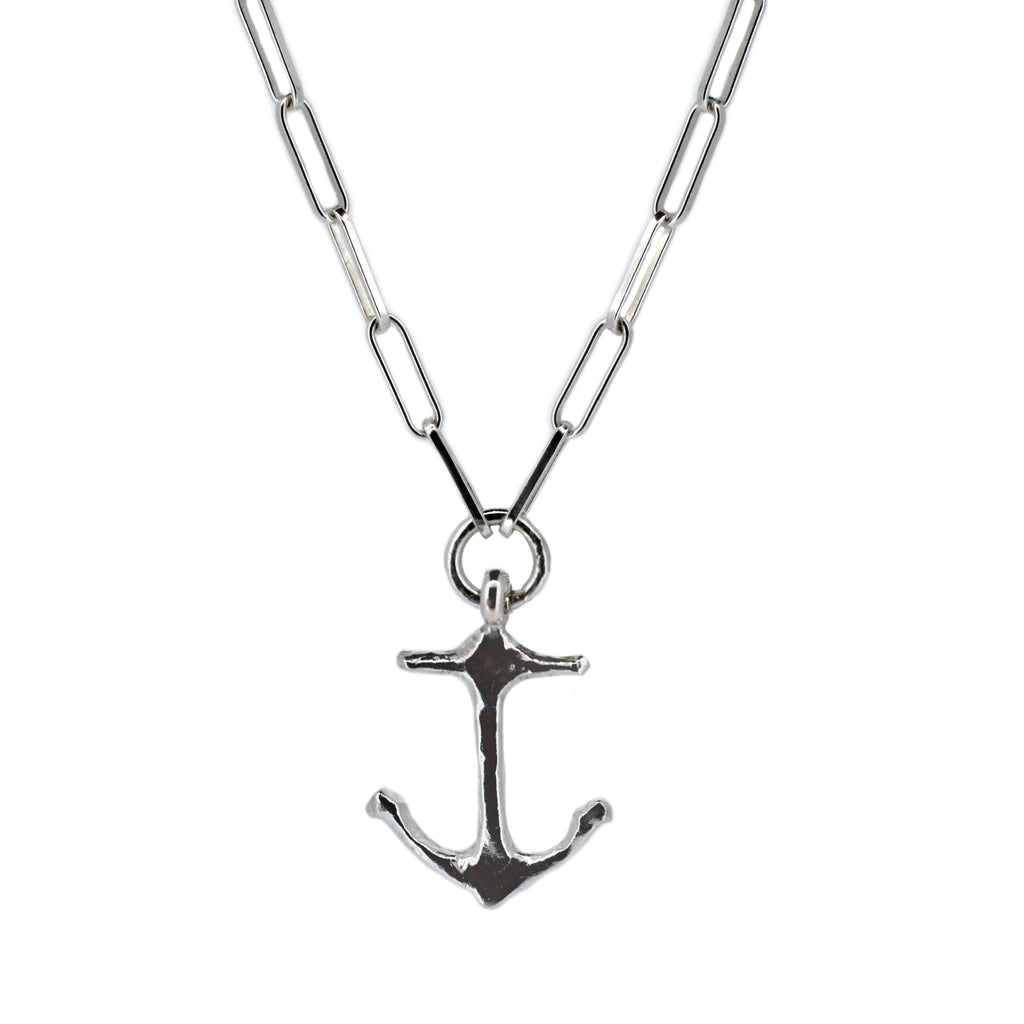 Midi Anchor Trace Chain Necklace in Sterling Silver