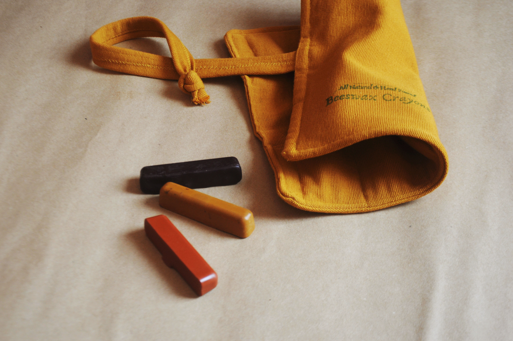 Toddler Beeswax Crayon Fingers Set of 10 with Cotton Roll